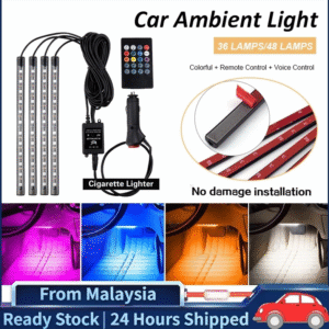 RGB LED Car Interior Light with Remote & Sound Control