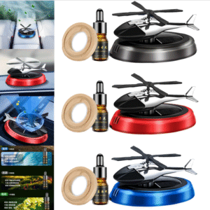 Solar Helicopter Car Perfume Diffuser – Long-Lasting Aromatherapy Air Freshener (Various Scents)